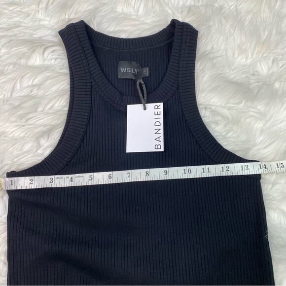 WSLY Women's Rivington Ribbed Short Tank Dress Black Size L NWT - Picture 5 of 10